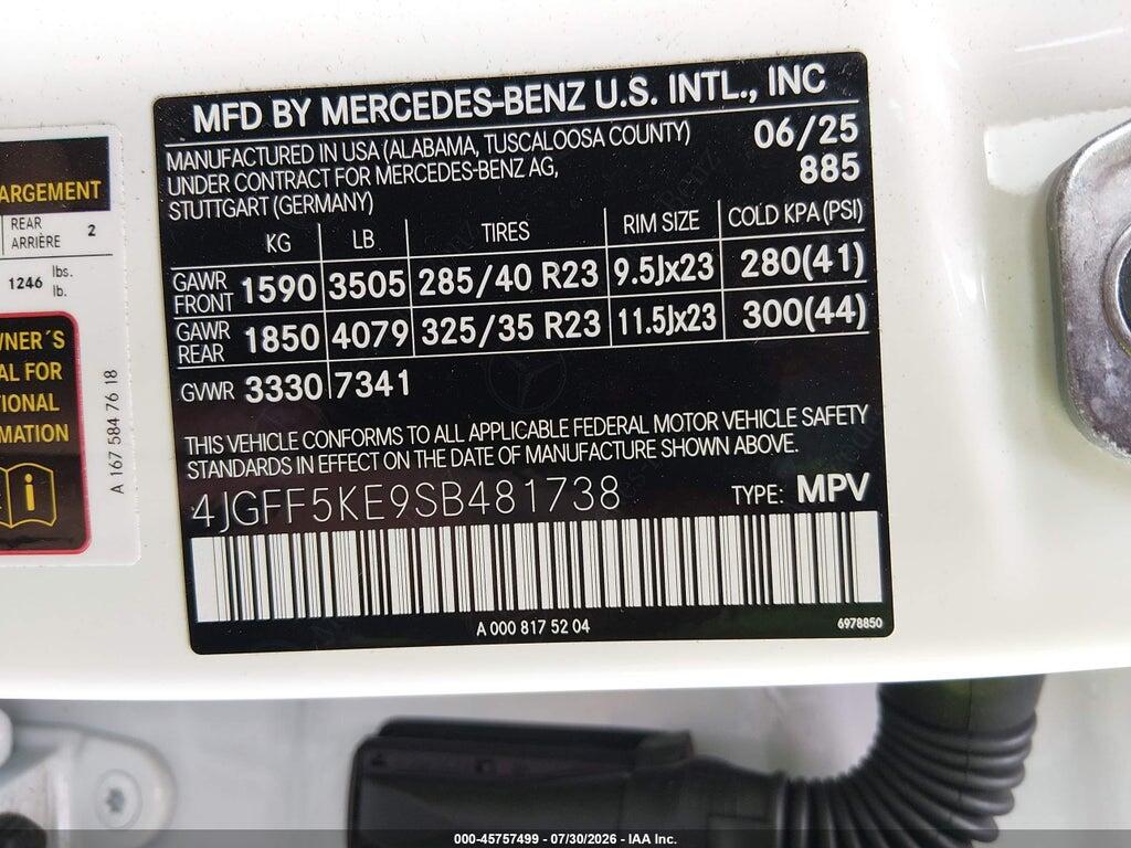 4JGFF5KE9SB481738 2025 MERCEDES-BENZ GLS 450 photo no. 9