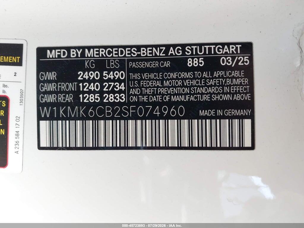 W1KMK6CB2SF074960 2025 MERCEDES-BENZ AMG CLE 53 photo no. 9