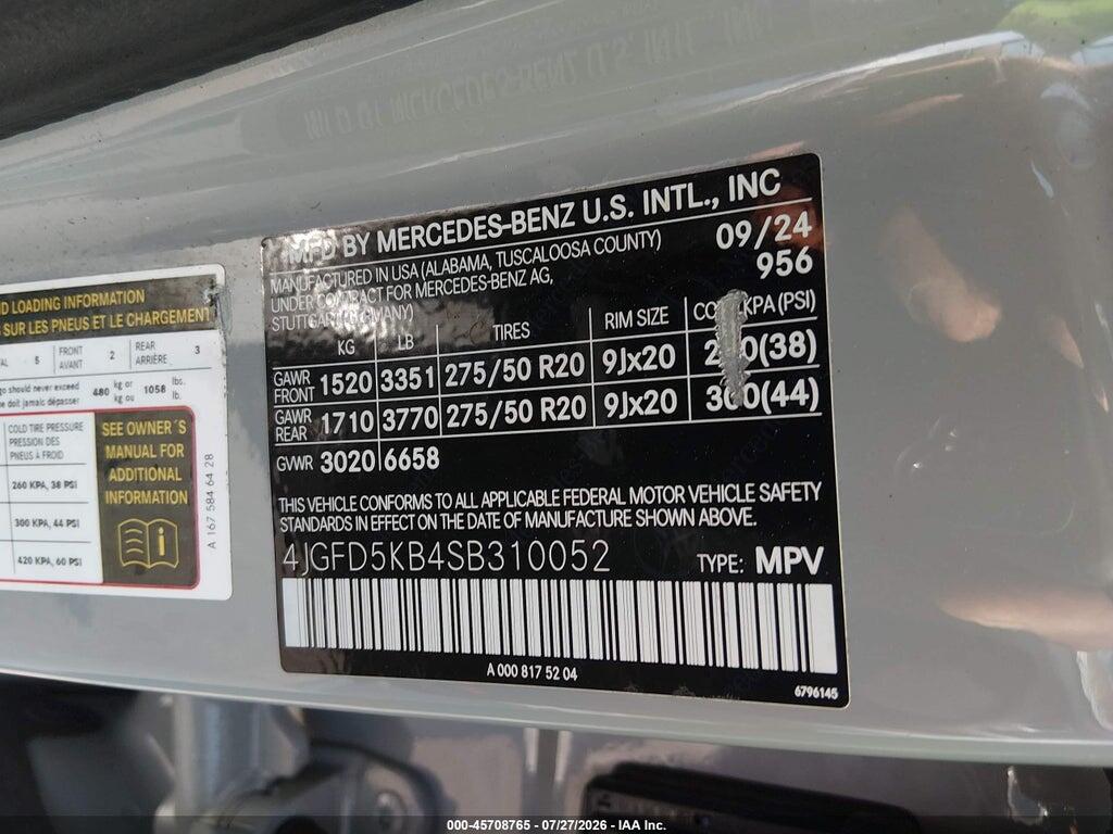 4JGFD5KB4SB310052 2025 MERCEDES-BENZ GLE 450 COUPE photo no. 9