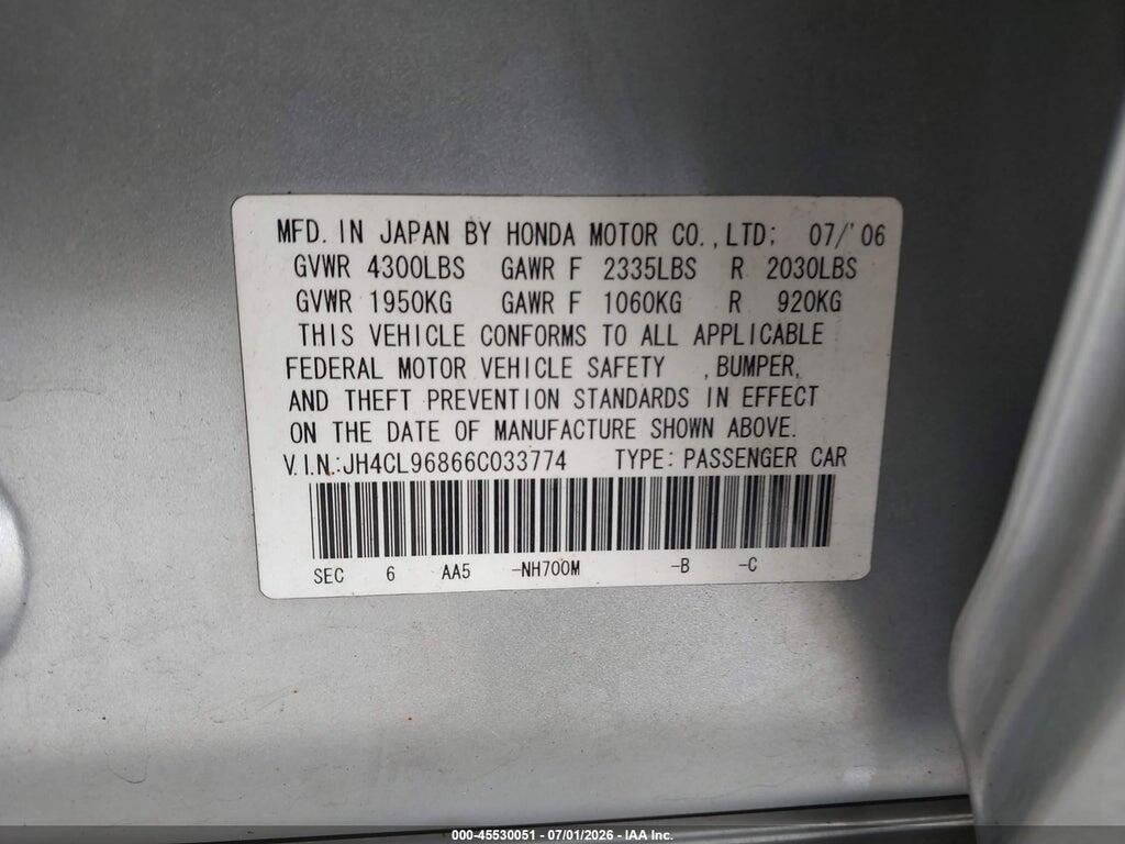 JH4CL96866C033774 2006 ACURA TSX photo no. 9