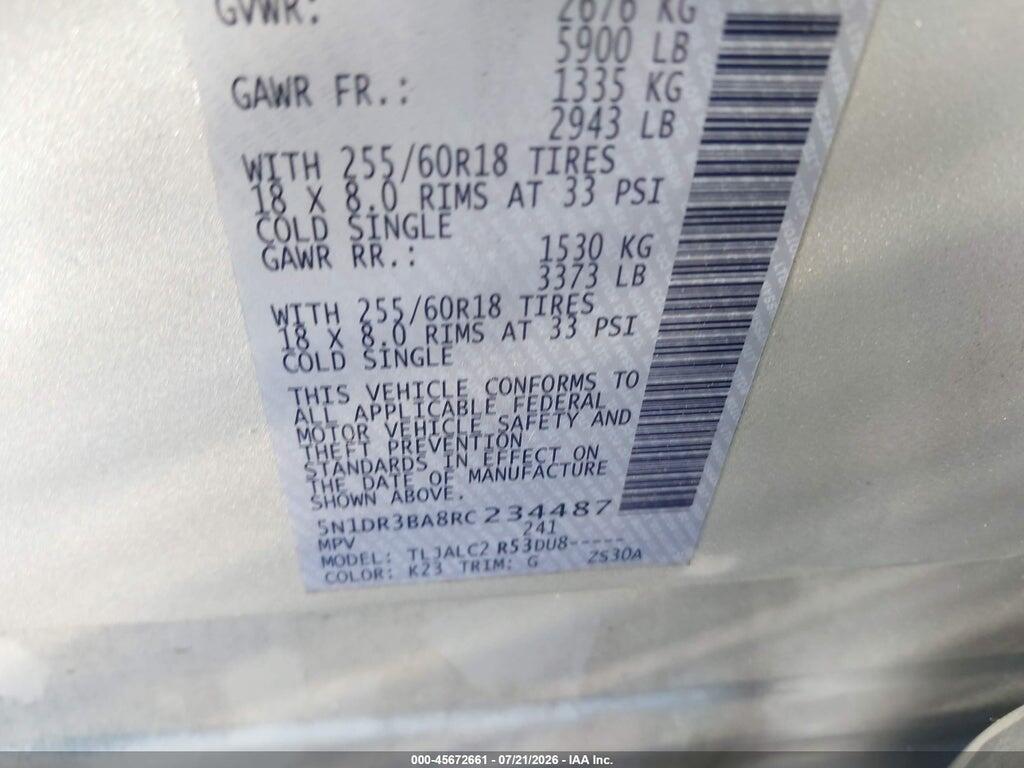5N1DR3BA8RC234487 2024 NISSAN PATHFINDER photo no. 9