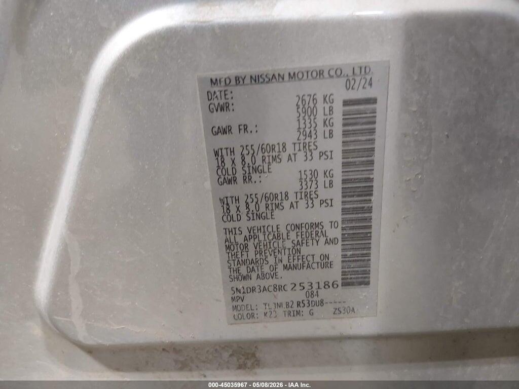 5N1DR3AC8RC253186 2024 NISSAN PATHFINDER photo no. 9