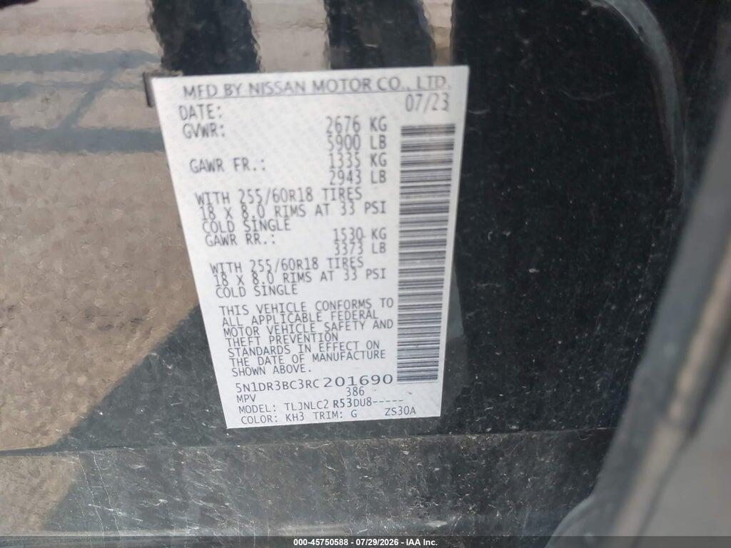 5N1DR3BC3RC201690 2024 NISSAN PATHFINDER photo no. 9