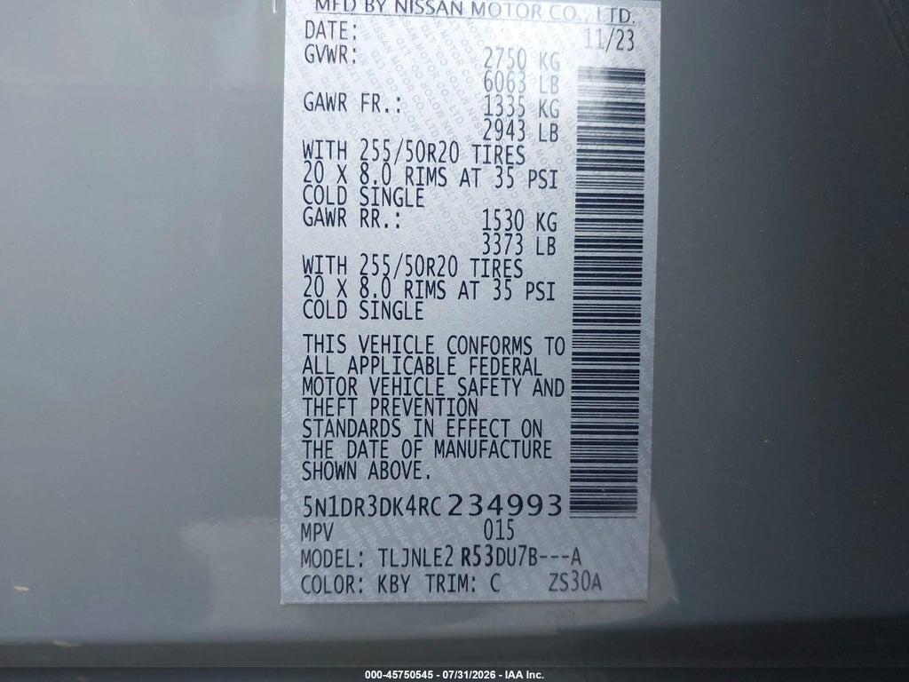 5N1DR3DK4RC234993 2024 NISSAN PATHFINDER photo no. 9