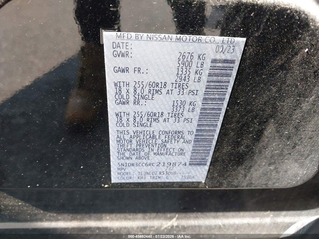 5N1DR3CC6RC219874 2024 NISSAN PATHFINDER photo no. 9