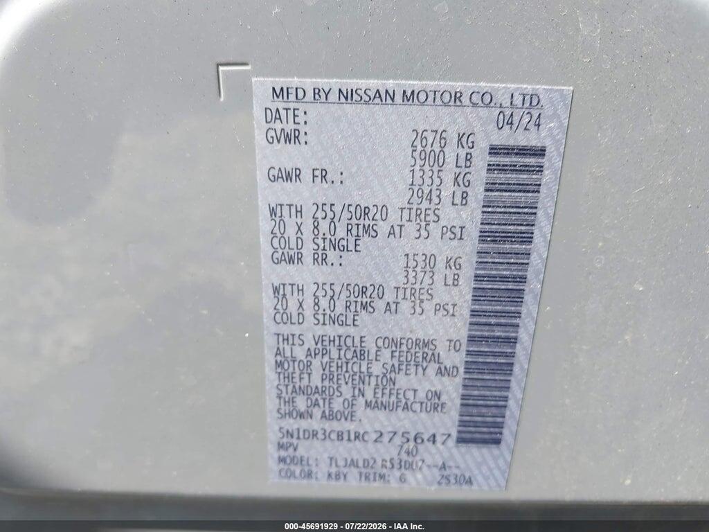 5N1DR3CB1RC275647 2024 NISSAN PATHFINDER photo no. 9