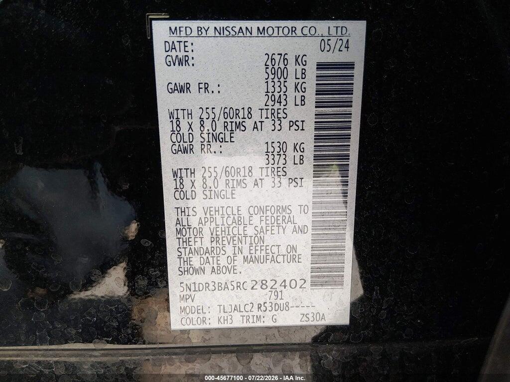 5N1DR3BA5RC282402 2024 NISSAN PATHFINDER photo no. 9