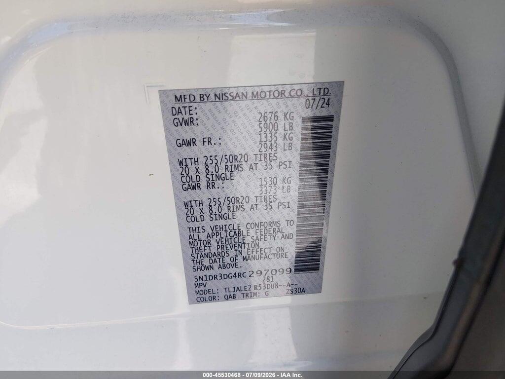 5N1DR3DG4RC297099 2024 NISSAN PATHFINDER photo no. 9