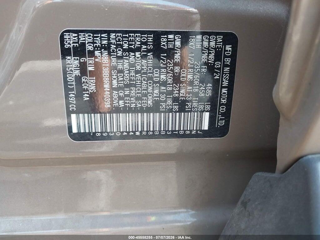 JN8BT3BB8RW440398 2024 NISSAN ROGUE photo no. 9