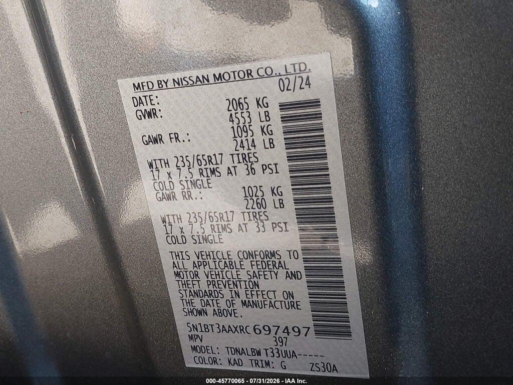 5N1BT3AAXRC697497 2024 NISSAN ROGUE photo no. 9