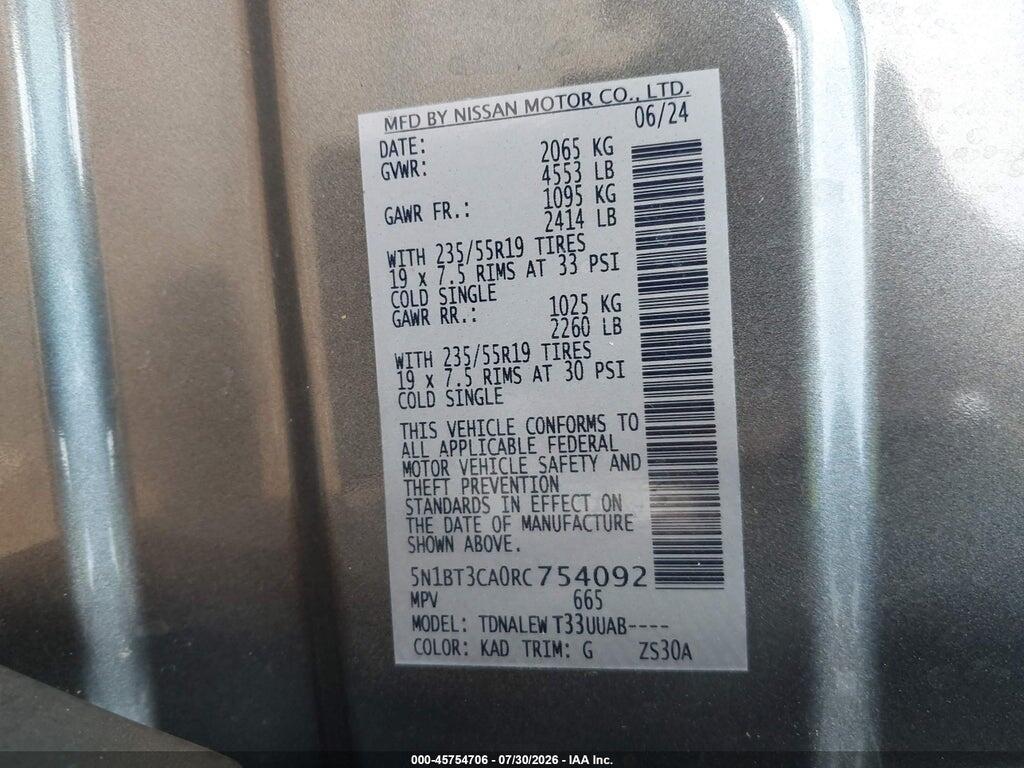 5N1BT3CA0RC754092 2024 NISSAN ROGUE photo no. 9
