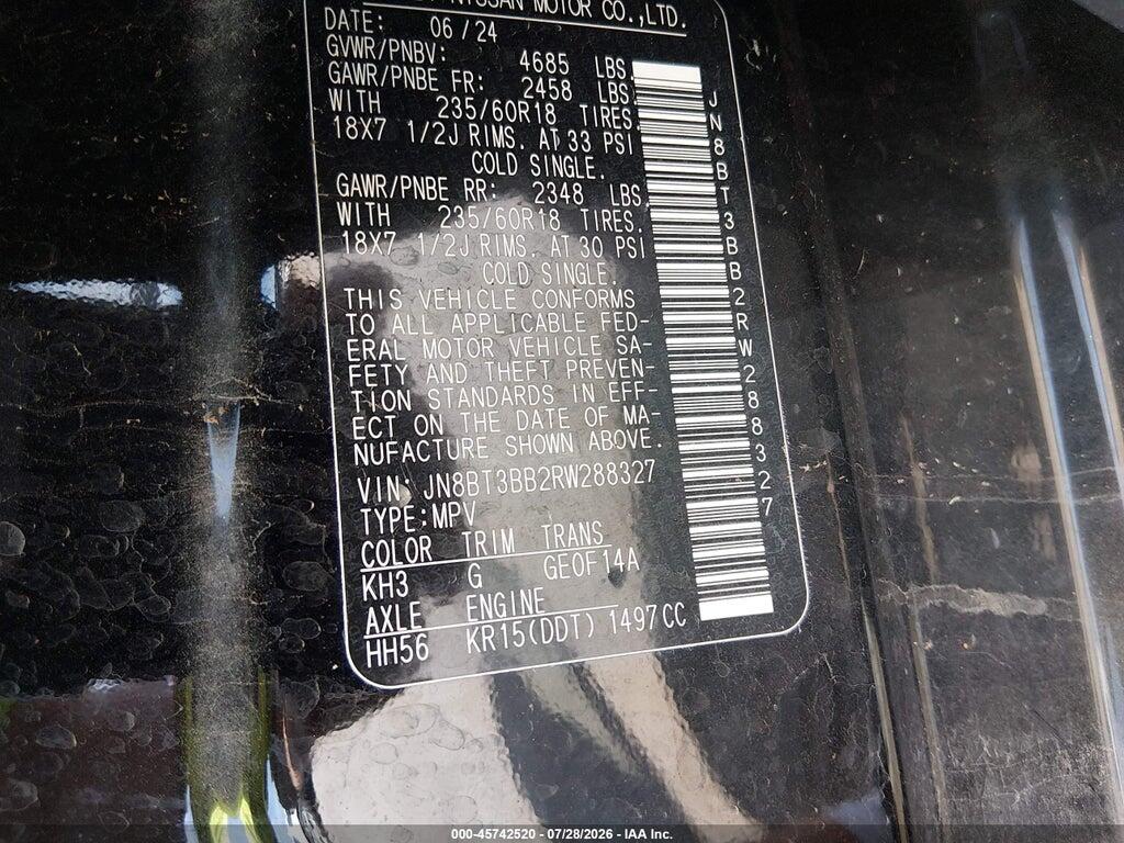 JN8BT3BB2RW288327 2024 NISSAN ROGUE photo no. 9