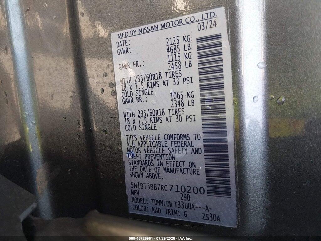 5N1BT3BB7RC710200 2024 NISSAN ROGUE photo no. 9
