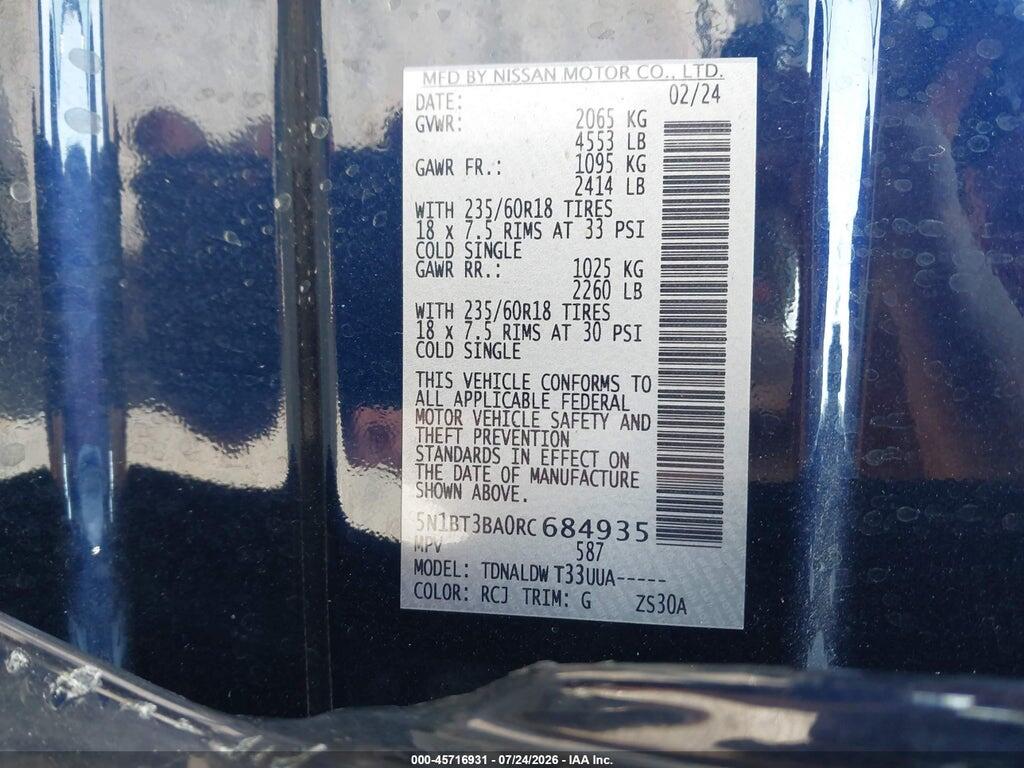5N1BT3BA0RC684935 2024 NISSAN ROGUE photo no. 9