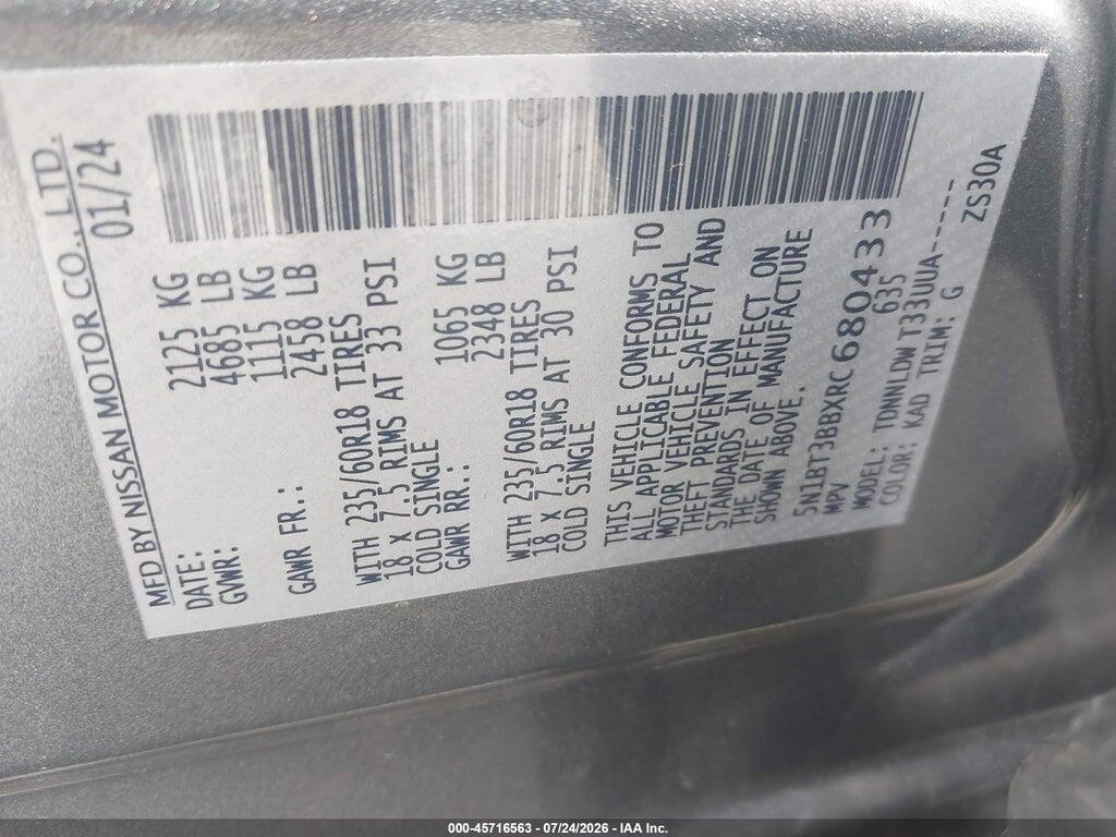 5N1BT3BBXRC680433 2024 NISSAN ROGUE photo no. 9