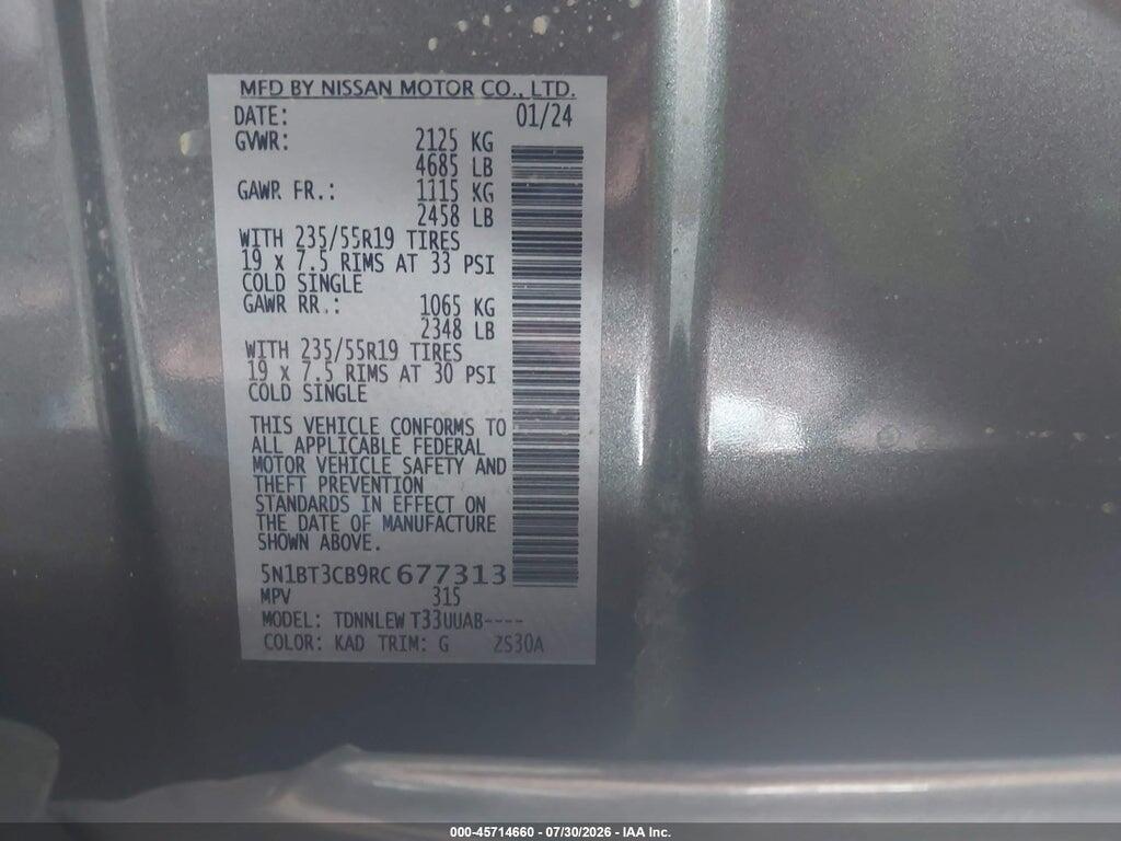 5N1BT3CB9RC677313 2024 NISSAN ROGUE photo no. 9