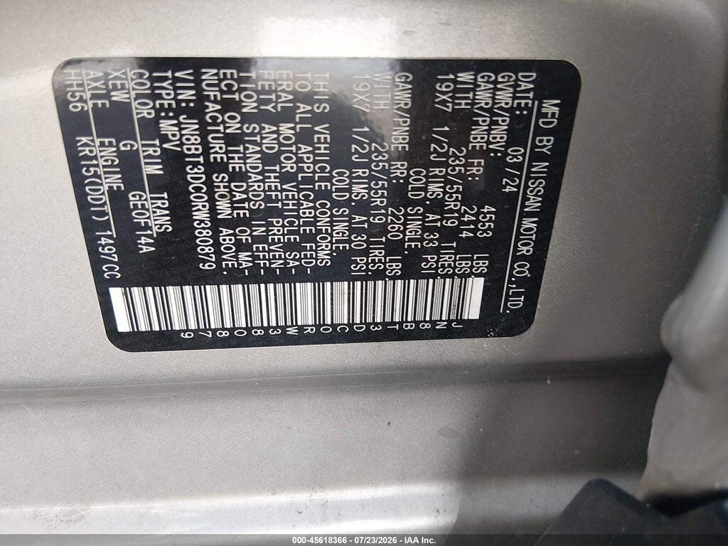 JN8BT3DC0RW380879 2024 NISSAN ROGUE photo no. 9