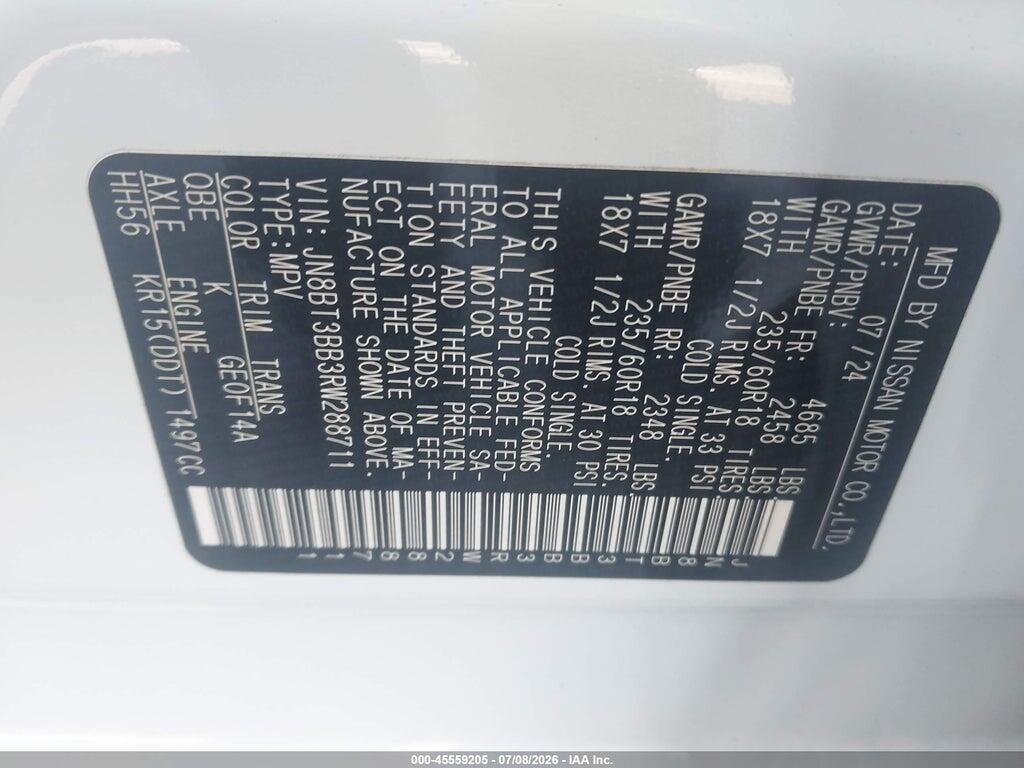 JN8BT3BB3RW288711 2024 NISSAN ROGUE photo no. 9