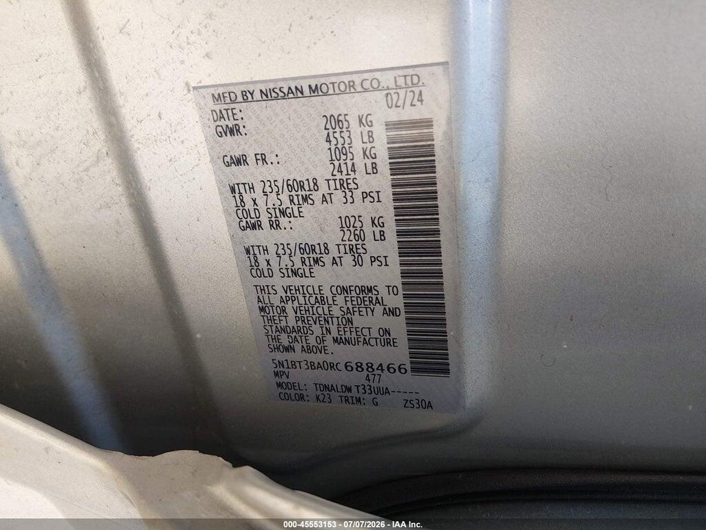 5N1BT3BA0RC688466 2024 NISSAN ROGUE photo no. 9