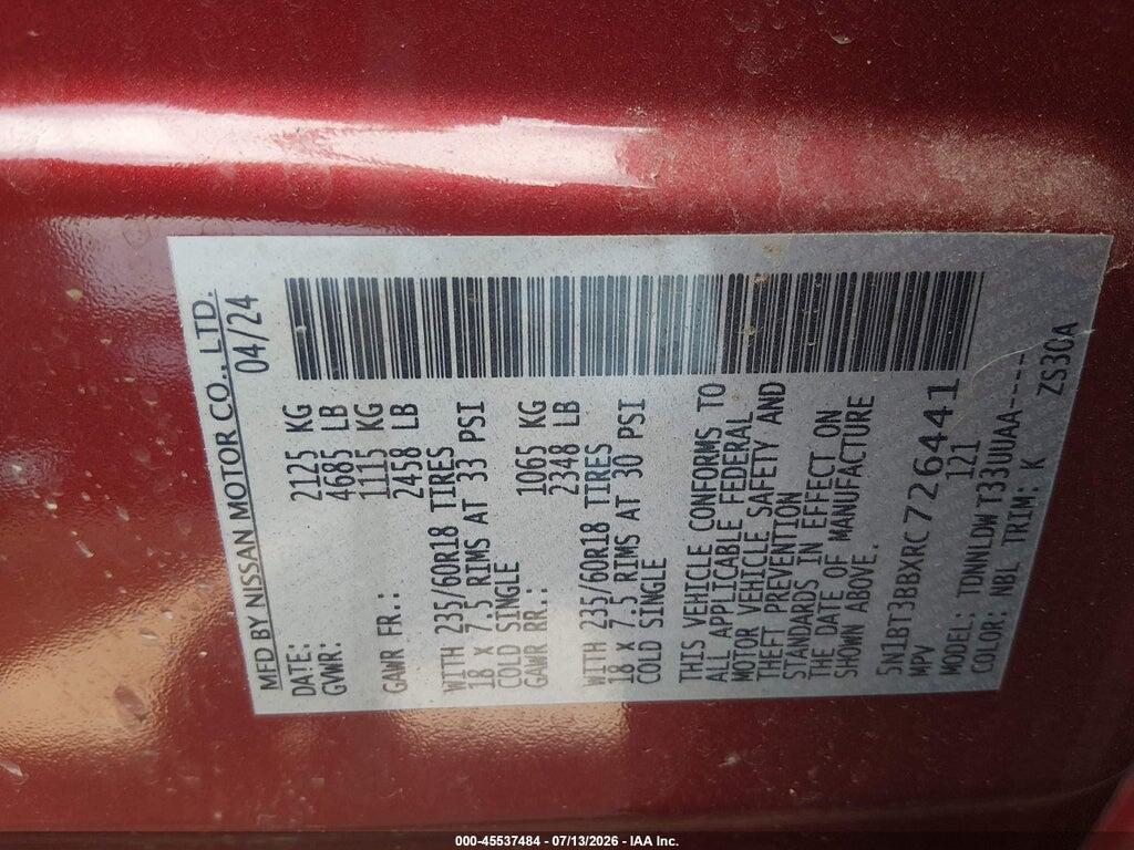 5N1BT3BBXRC726441 2024 NISSAN ROGUE photo no. 9