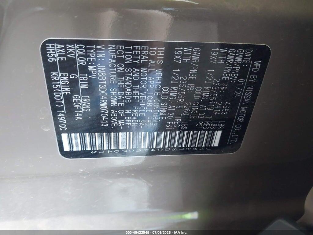 JN8BT3DC4RW070413 2024 NISSAN ROGUE photo no. 9