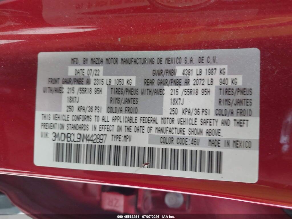 3MVDMBCL9NM442897 2022 MAZDA CX-30 photo no. 9