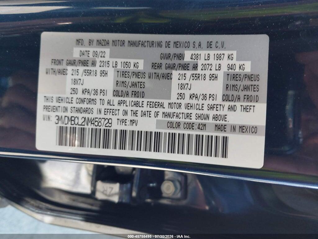 3MVDMBCL2NM458729 2022 MAZDA CX-30 photo no. 9