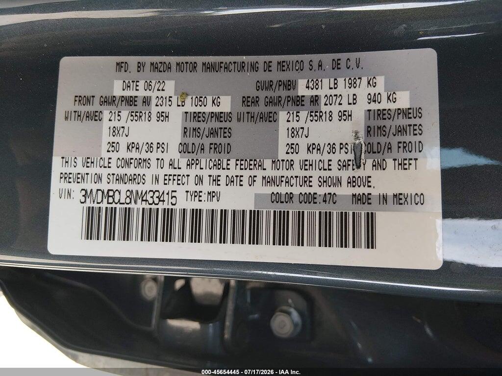3MVDMBCL8NM433415 2022 MAZDA CX-30 photo no. 9