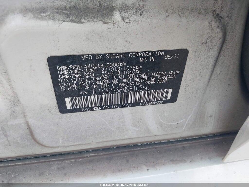 JF1VA2S68M9810550 2021 SUBARU WRX STI photo no. 9