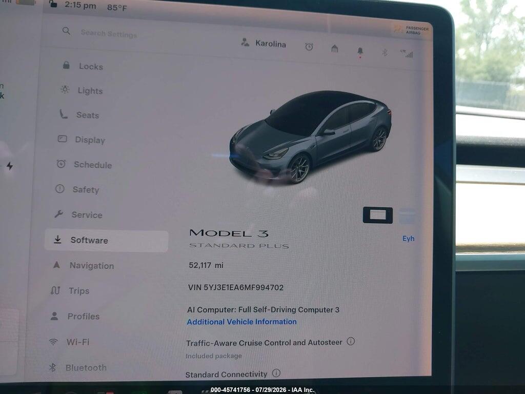 5YJ3E1EA6MF994702 2021 TESLA MODEL 3 photo no. 7
