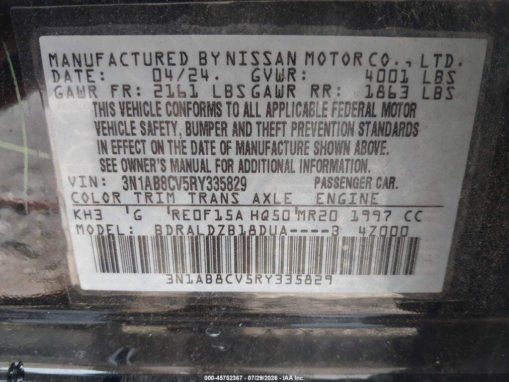 3N1AB8CV5RY335829 2024 NISSAN SENTRA photo no. 9