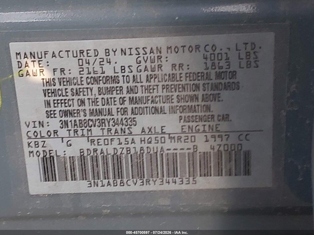 3N1AB8CV3RY344335 2024 NISSAN SENTRA photo no. 9