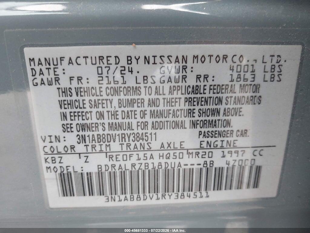 3N1AB8DV1RY384511 2024 NISSAN SENTRA photo no. 9