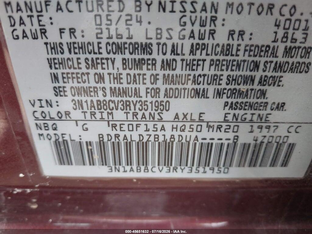 3N1AB8CV3RY351950 2024 NISSAN SENTRA photo no. 9