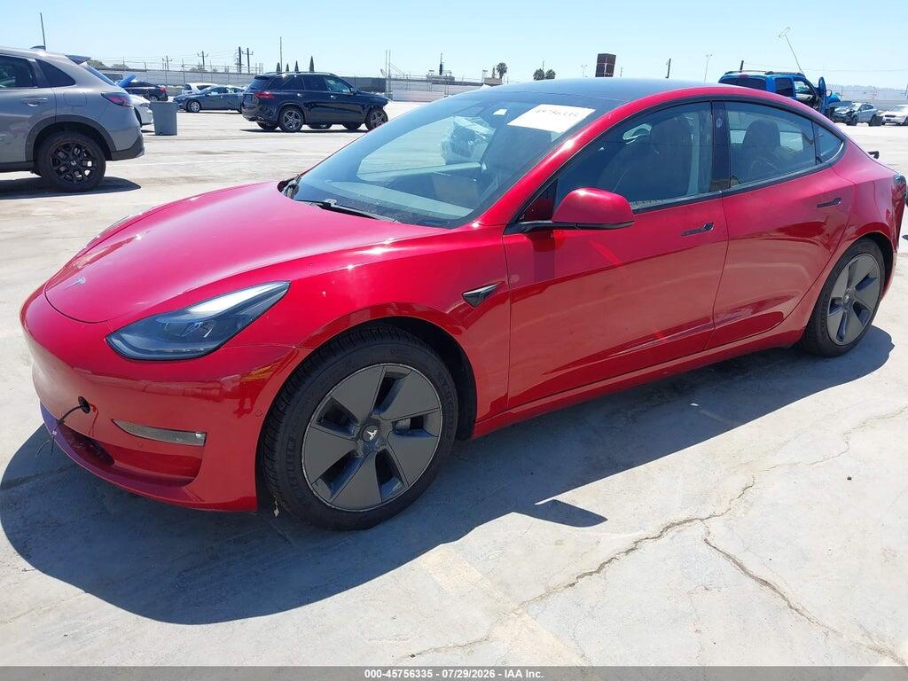 5YJ3E1EB1MF877103 2021 TESLA MODEL 3 photo no. 2