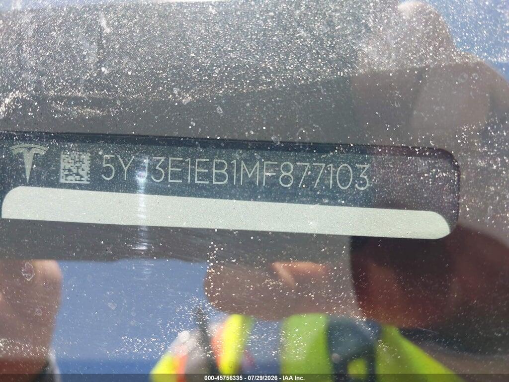 5YJ3E1EB1MF877103 2021 TESLA MODEL 3 photo no. 9