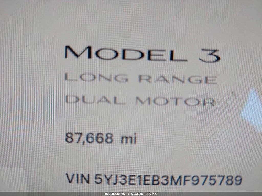 5YJ3E1EB3MF975789 2021 TESLA MODEL 3 photo no. 7