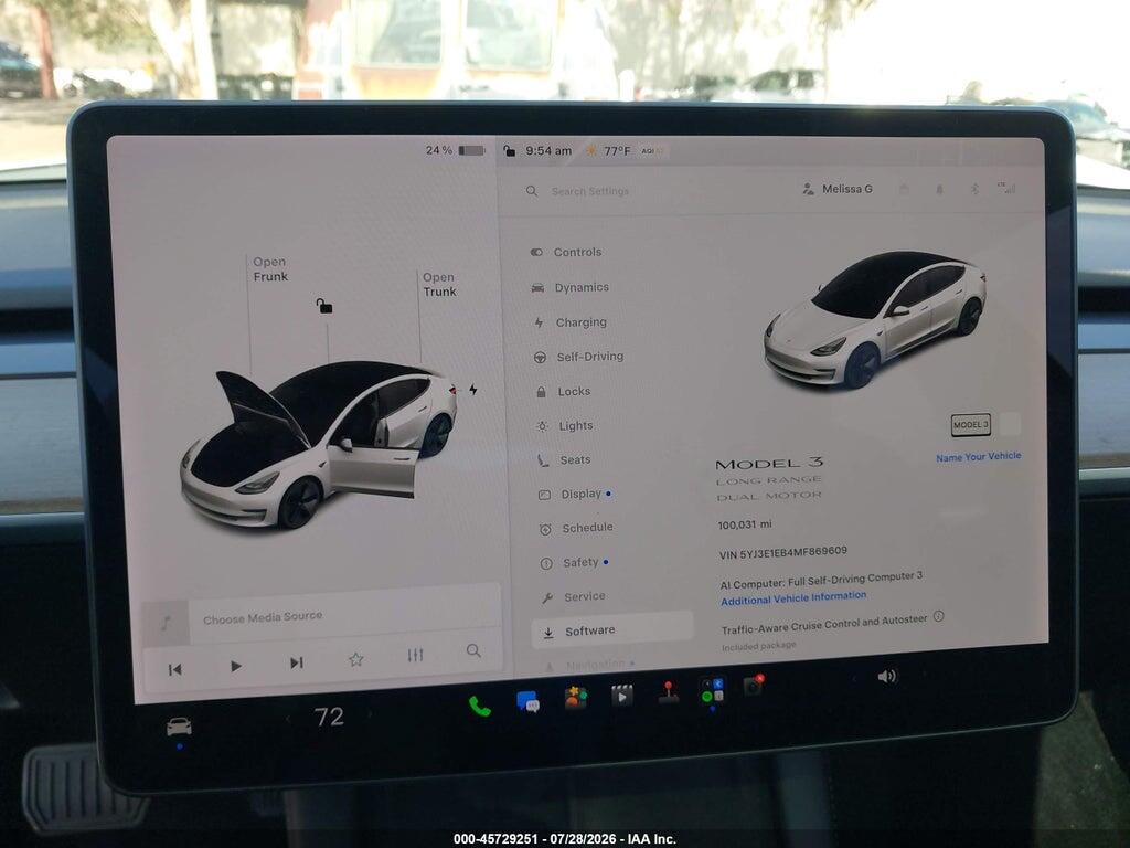 5YJ3E1EB4MF869609 2021 TESLA MODEL 3 photo no. 7