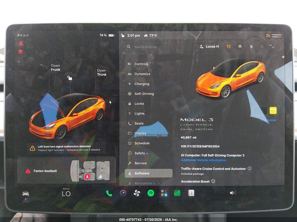 5YJ3E1EB3MF903104 2021 TESLA MODEL 3 photo no. 7