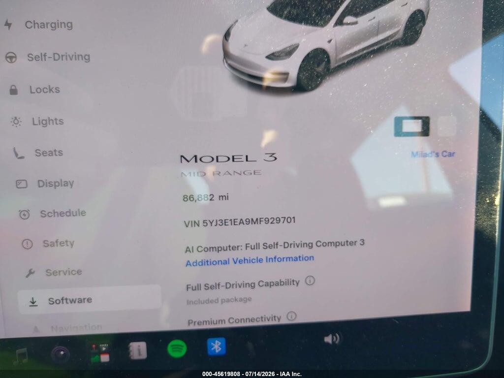 5YJ3E1EA9MF929701 2021 TESLA MODEL 3 photo no. 7