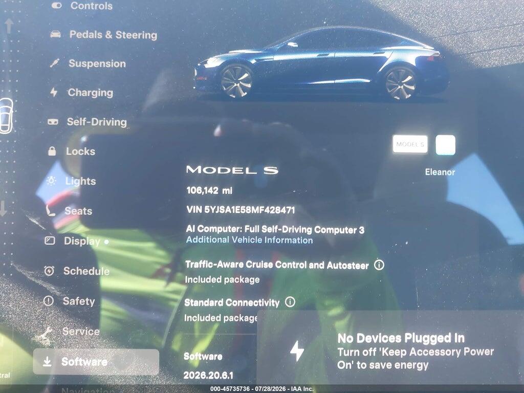 5YJSA1E58MF428471 2021 TESLA MODEL S photo no. 7