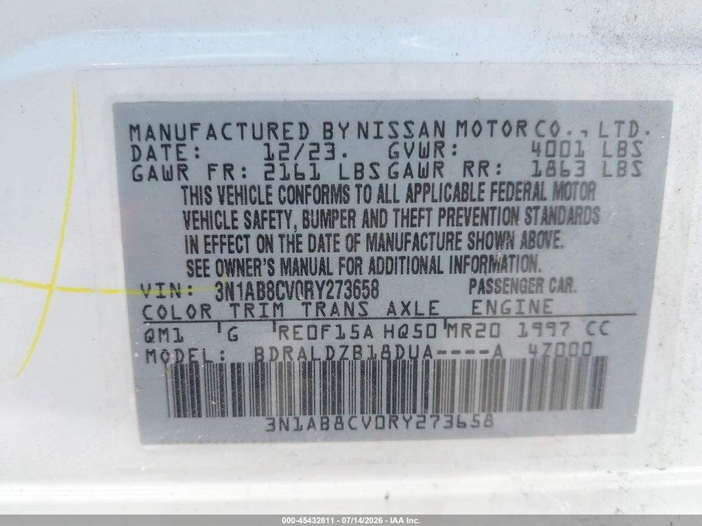 3N1AB8CV0RY273658 2024 NISSAN SENTRA photo no. 9