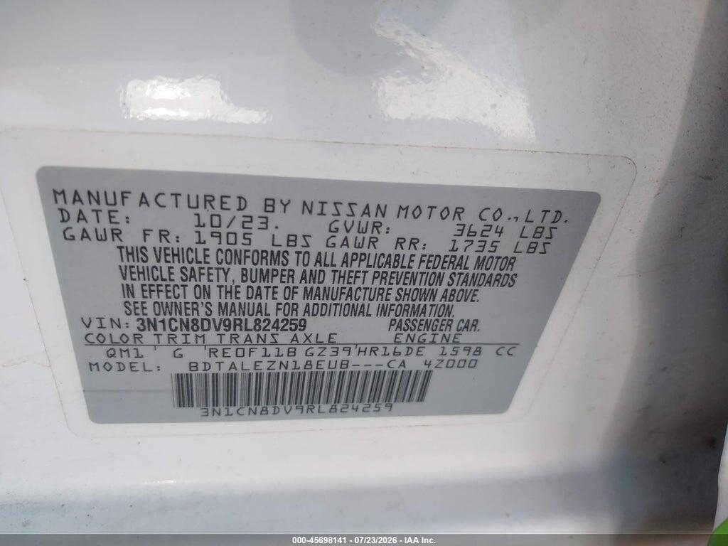 3N1CN8DV9RL824259 2024 NISSAN VERSA photo no. 9