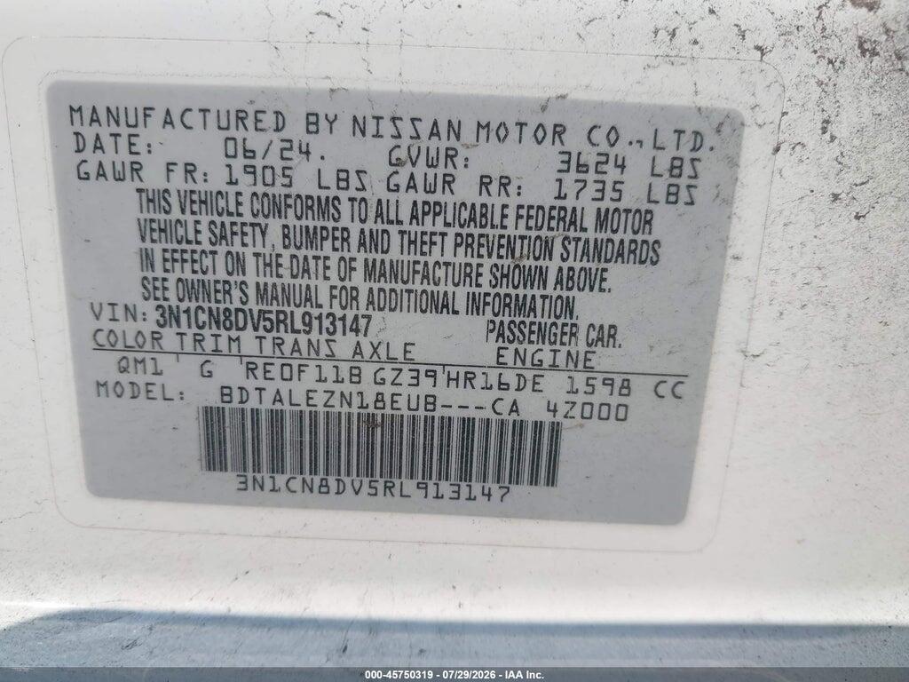 3N1CN8DV5RL913147 2024 NISSAN VERSA photo no. 9
