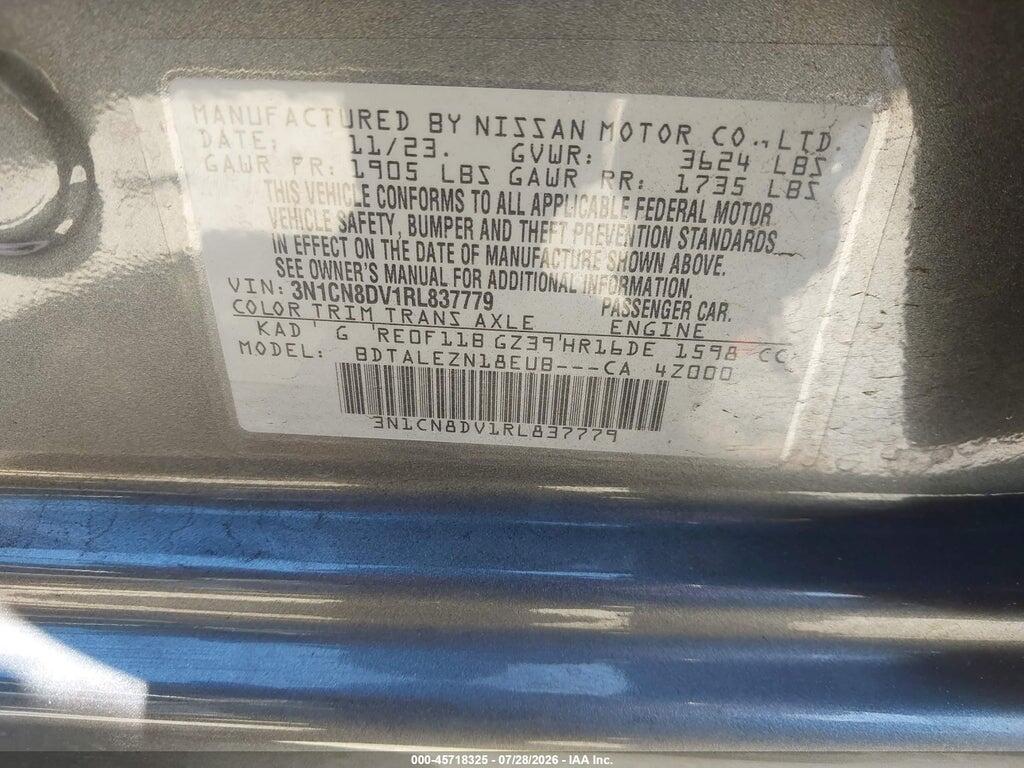 3N1CN8DV1RL837779 2024 NISSAN VERSA photo no. 9