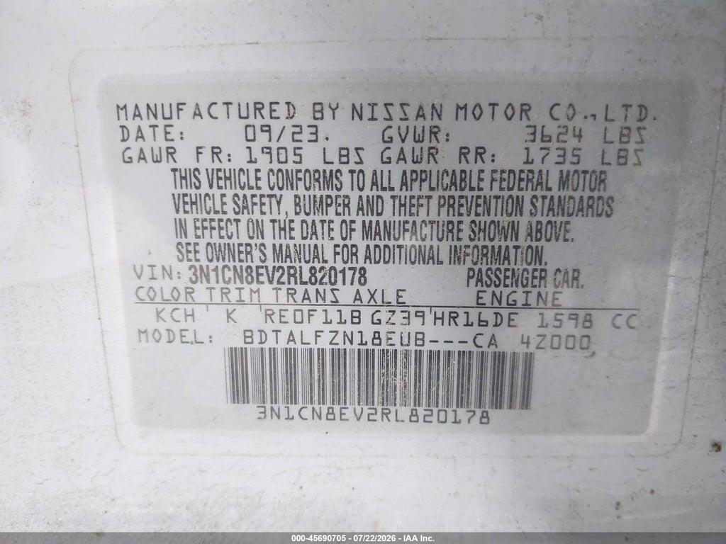 3N1CN8EV2RL820178 2024 NISSAN VERSA photo no. 9
