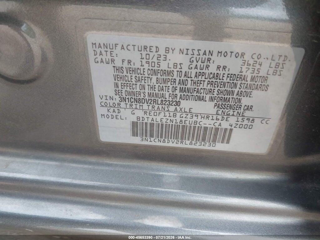 3N1CN8DV2RL823230 2024 NISSAN VERSA photo no. 9