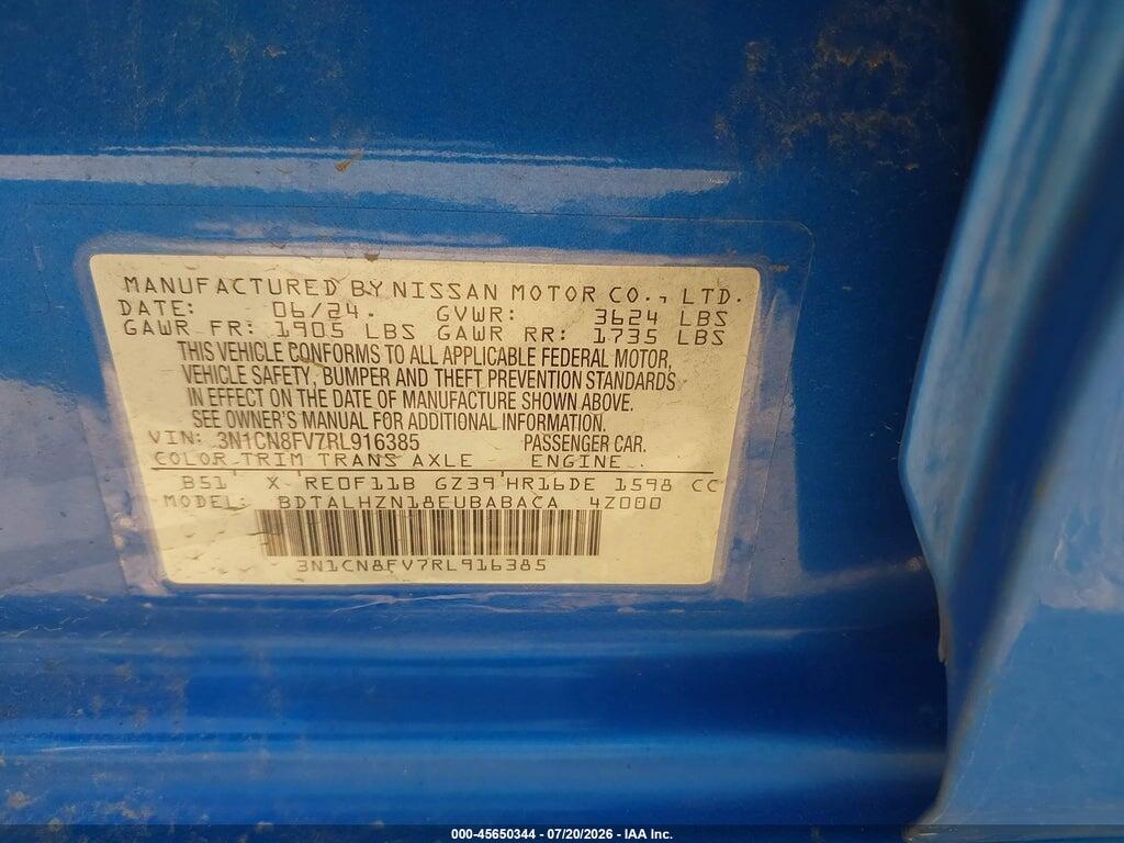 3N1CN8FV7RL916385 2024 NISSAN VERSA photo no. 9