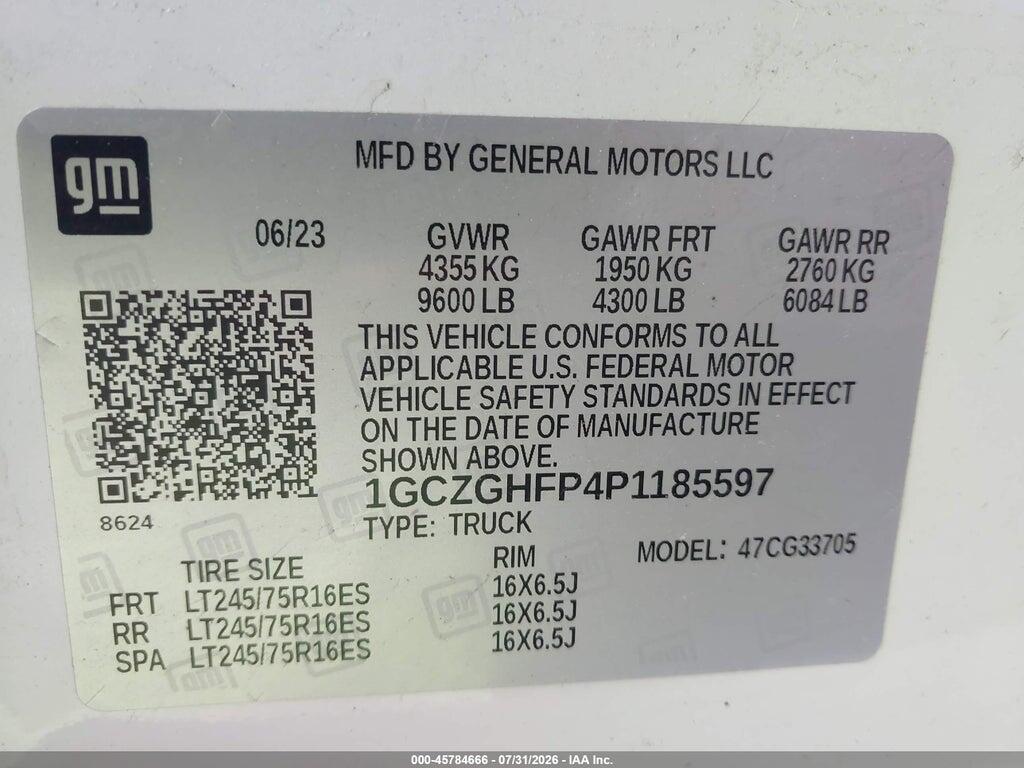 1GCZGHFP4P1185597 2023 CHEVROLET EXPRESS CARGO photo no. 9
