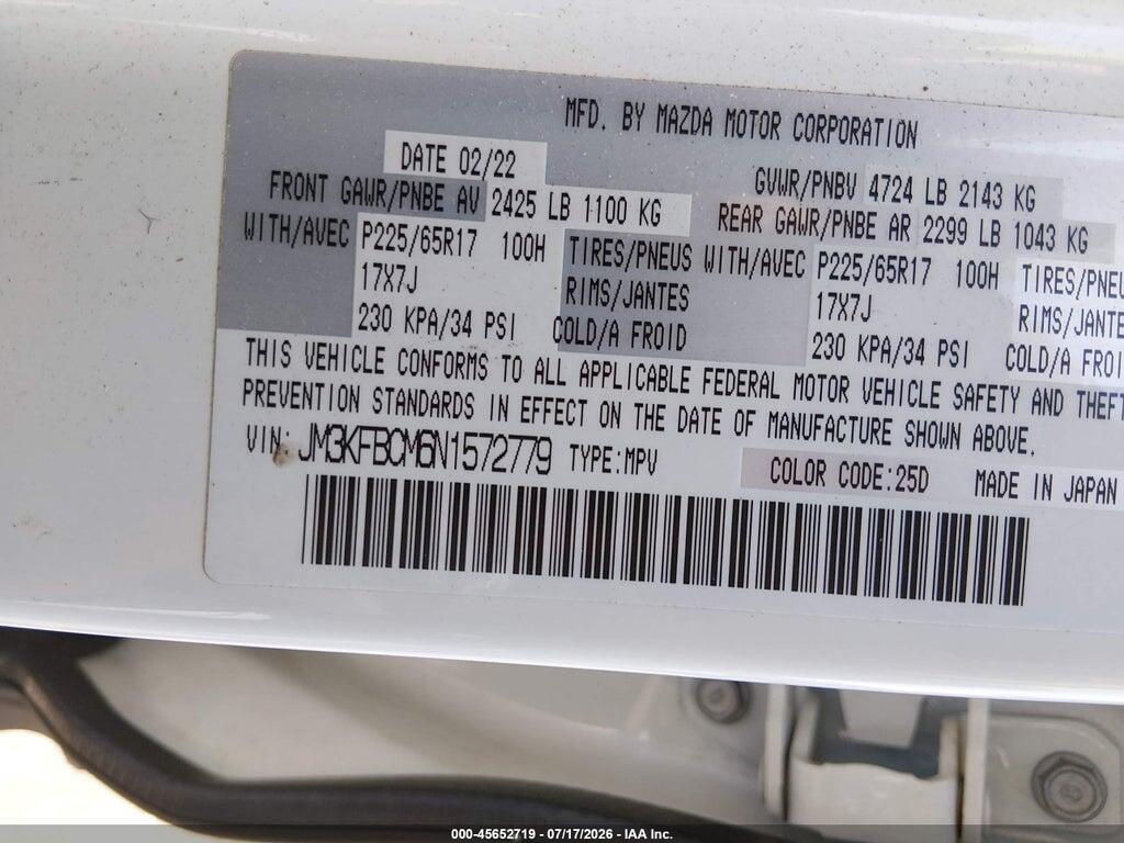 JM3KFBCM6N1572779 2022 MAZDA CX-5 photo no. 9